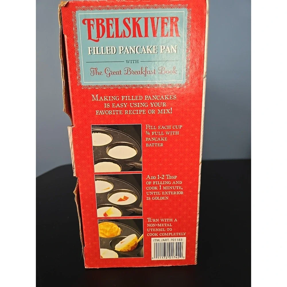 NEW Nordic Ware Filled Pancake Pan Ebelskiver Cast Aluminum Make Filled‎ Pancake